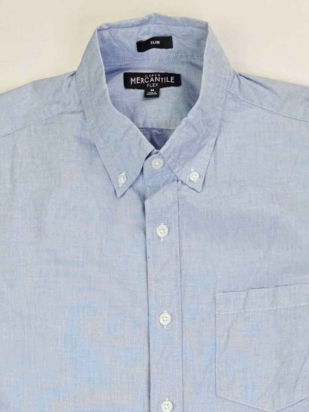 J. Crew Mercantile Flex Slim Mens Size Medium Blue Button Down Long Sleeve Shirt